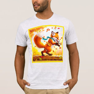 T-shirt Joli Renard Rouge dans la peinture de saison d'aut