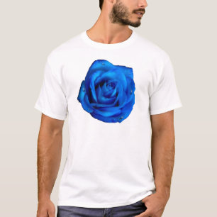 T-shirt Joli Rose Bleu Fleur Fleur Fleur de Pluie