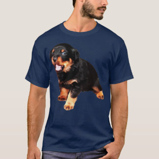 T-shirt Joli Rottweiler Chiot Avec Une Expression Drôle
