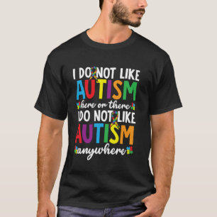T-shirt Joli Ruban Coloré Autisme Puzzle Citation Soutien 