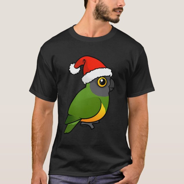 T-shirt Joli Sénégal Parrot Noël Cadeau Bird As Père Noël  (Devant)
