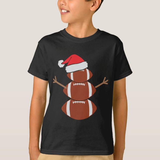 T-shirt Joli Snowman Football Rugby Funny Noël (Devant)