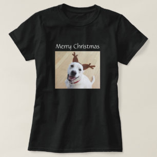 T-shirt Joli sourire blanc renne Chien Chien Chien Chien C