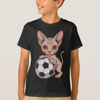 T-shirt Joli Sphynx de football Juste Fille Qui Aime Les C