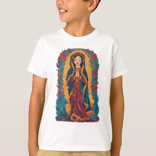 T-shirt Joli Tee Shirt Enfant Vierge de Guadalupe