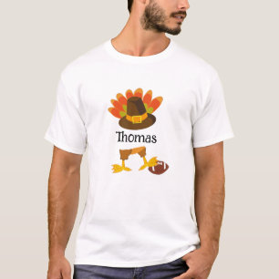 T-shirt Joli Thanksgiving Turquie Football Carton Personna