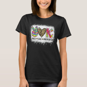 T-shirt Joli Tie Dye Paix Amour Professeur de Maternelle D