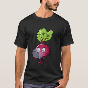 T-shirt Joli travailleur de bureau travaillant sur un ordi