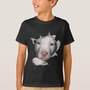 T-shirt Joli Visage Pitbulle Blanc À L'Intérieur De Moi