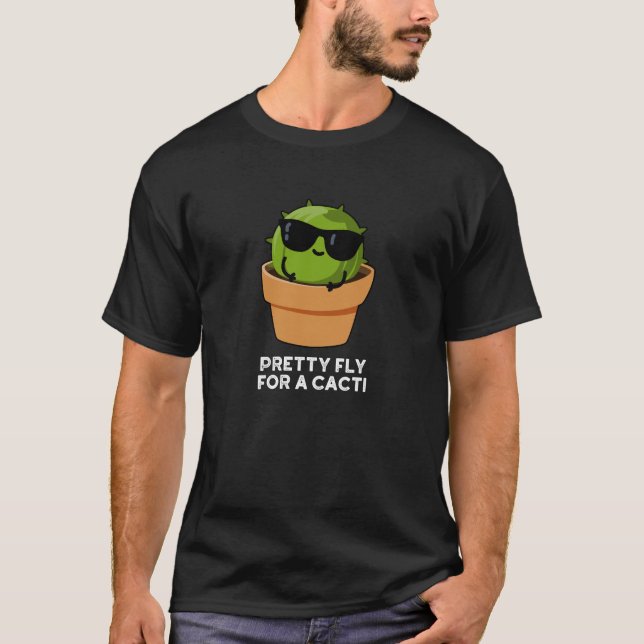 T-shirt Joli Voler Pour Un Cactus Drôle Cactus Pun Dark BG (Devant)