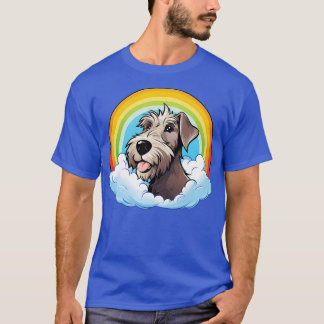 T-shirt Joli Wolfhound irlandais Rainbow Cloud Kawaii Chie