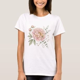 T-shirt Jolie abeille à bourdons & Pivoine rose botanique 
