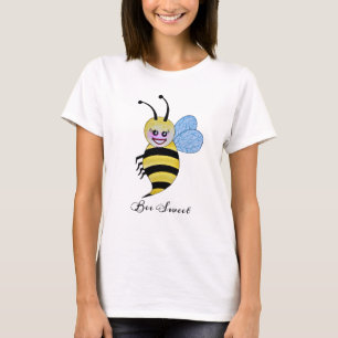 T-shirt Jolie Abeille Aquarelle Avec Un Bon Sourire
