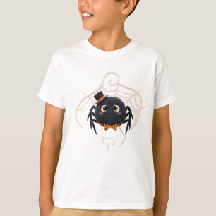 T-shirt Jolie araignée de dessin animé avec chapeau supéri