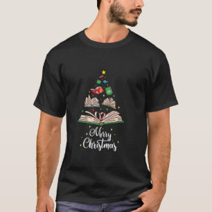 T-shirt Jolie Arbre de Noël Livres Vêtements Livre Lover C