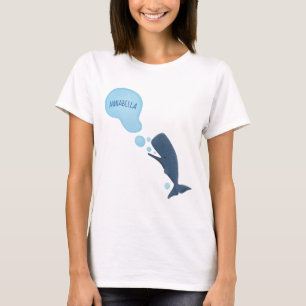 T-shirt Jolie baleine à sperme soufflant bulles dessin