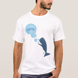 T-shirt Jolie baleine à sperme soufflant bulles dessin