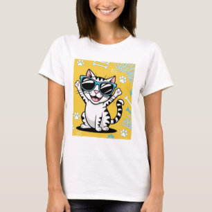 T-shirt Jolie blague de chatte lunettes de soleil