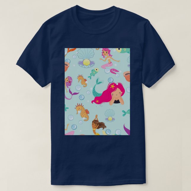 T-shirt Jolie Bleue mignonne et Élégante Échelle motif de  (Design devant)