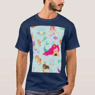 T-shirt Jolie Bleue mignonne et Élégante Échelle motif de 