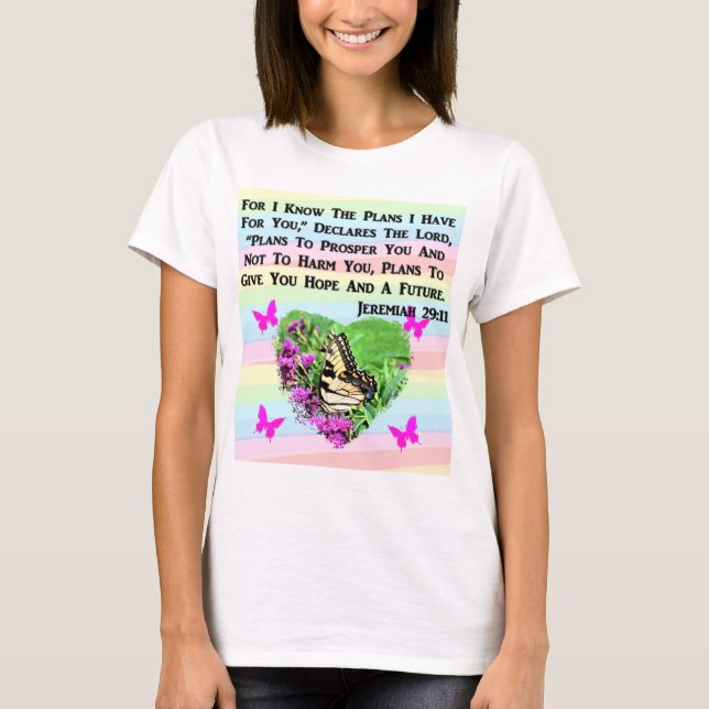T-SHIRT JOLIE BOUTTERFLY JEREMIAH 29:11 (Devant)