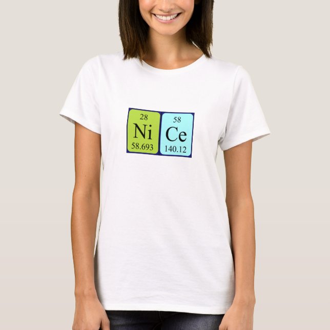 T-shirt Jolie chemise de nom de table périodique (Devant)