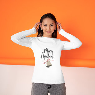 T-shirt Jolie cloche de Noël Joyeux texte du script de Noë