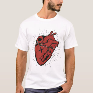 T-shirt Jolie coeur design tattoo old school