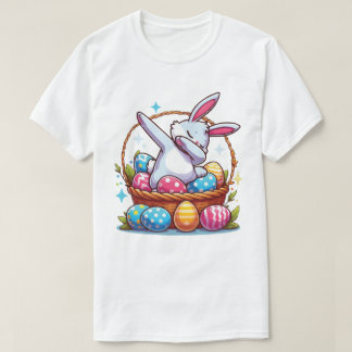 T-shirt Jolie Dabbing Bunny Design Jour de Pâques Cadeau