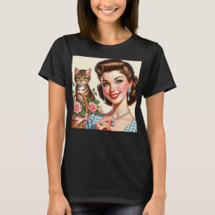 T-shirt Jolie Dame aux Chats