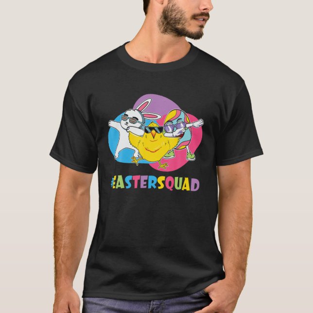 T-shirt Jolie Easter Squad Lapin Rabbit Enfants Lunettes d (Devant)