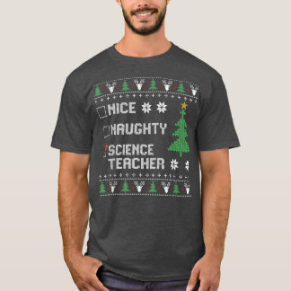 T-shirt Jolie enseignante de science vilaine affreuse Noël