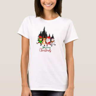 T-shirt Jolie équipe de danse de Noël avec le Père Noël, r