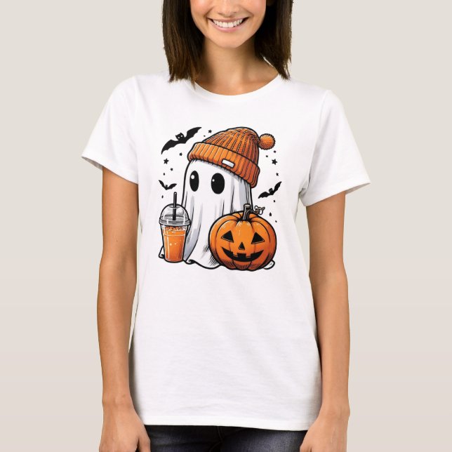 T-shirt Jolie Fantôme Femme Halloween (Devant)