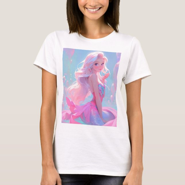 T-shirt Jolie fée arc-en-ciel rose Barbie doll design (Devant)