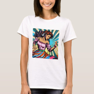 T-shirt Jolie Femme Dansant Salsa Pop Art