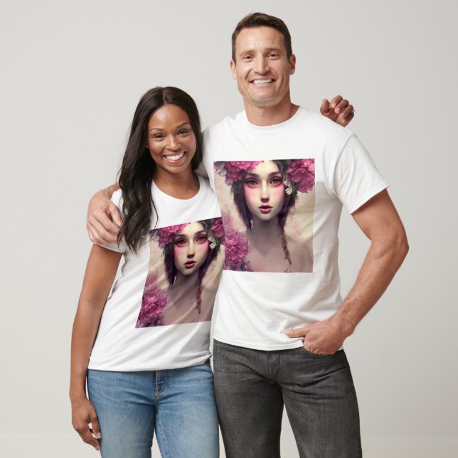 T-shirt Jolie femme rose florale éthérée (Unisexe)