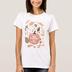 T-shirt Jolie fête de Thanksgiving au feuillage de citroui