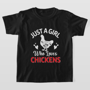 T-shirt Jolie fille aime les poulets
