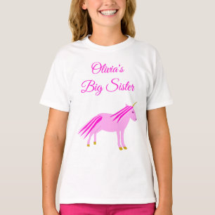 T-shirt Jolie fille rose bébé Unicorn Personnalisé Grande