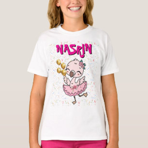 T-shirt Jolie flamant rose ballerine  