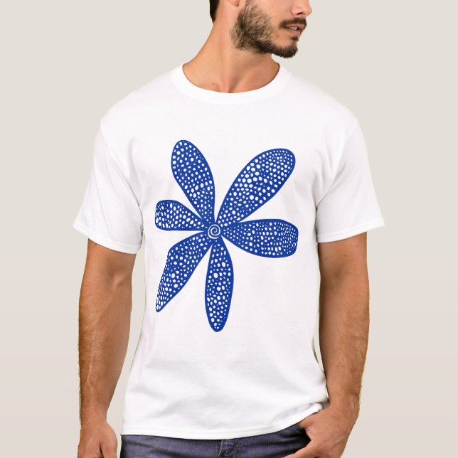 T-shirt Jolie fleur - bleu marine (Devant)