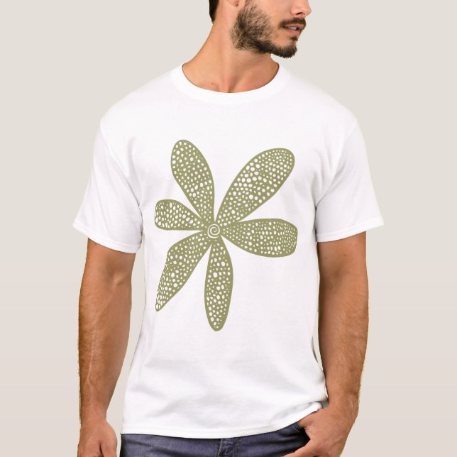 T-shirt Jolie fleur - Khaki (Devant)