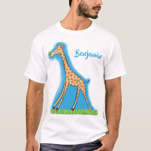 T-shirt Jolie girafe avec dessin animé de papillon