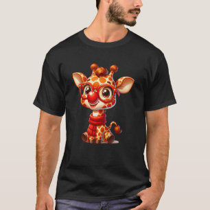 T-shirt Jolie girafe rétro nez drôle jour 2025 girafe roug