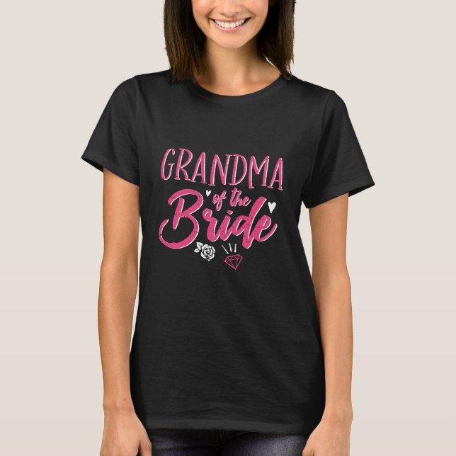 T-shirt Jolie grand-mère de la mariée rose Calligraphie Sc (Devant)