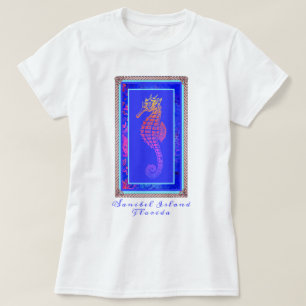 T-shirt Jolie île de Sanibel Floride Cheval de mer coloré