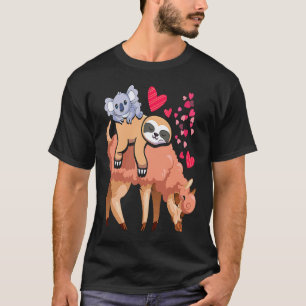 T-shirt Jolie Lama Paresseux Koala Saint-Valentin Fête des