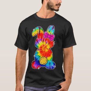 T-shirt Jolie lapin lapin Tie Dye Bow Cravate Pâques Fille
