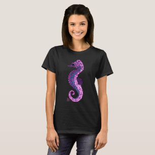 T-shirt Jolie Lavande Zen Tangle Seahorse Ocean Art